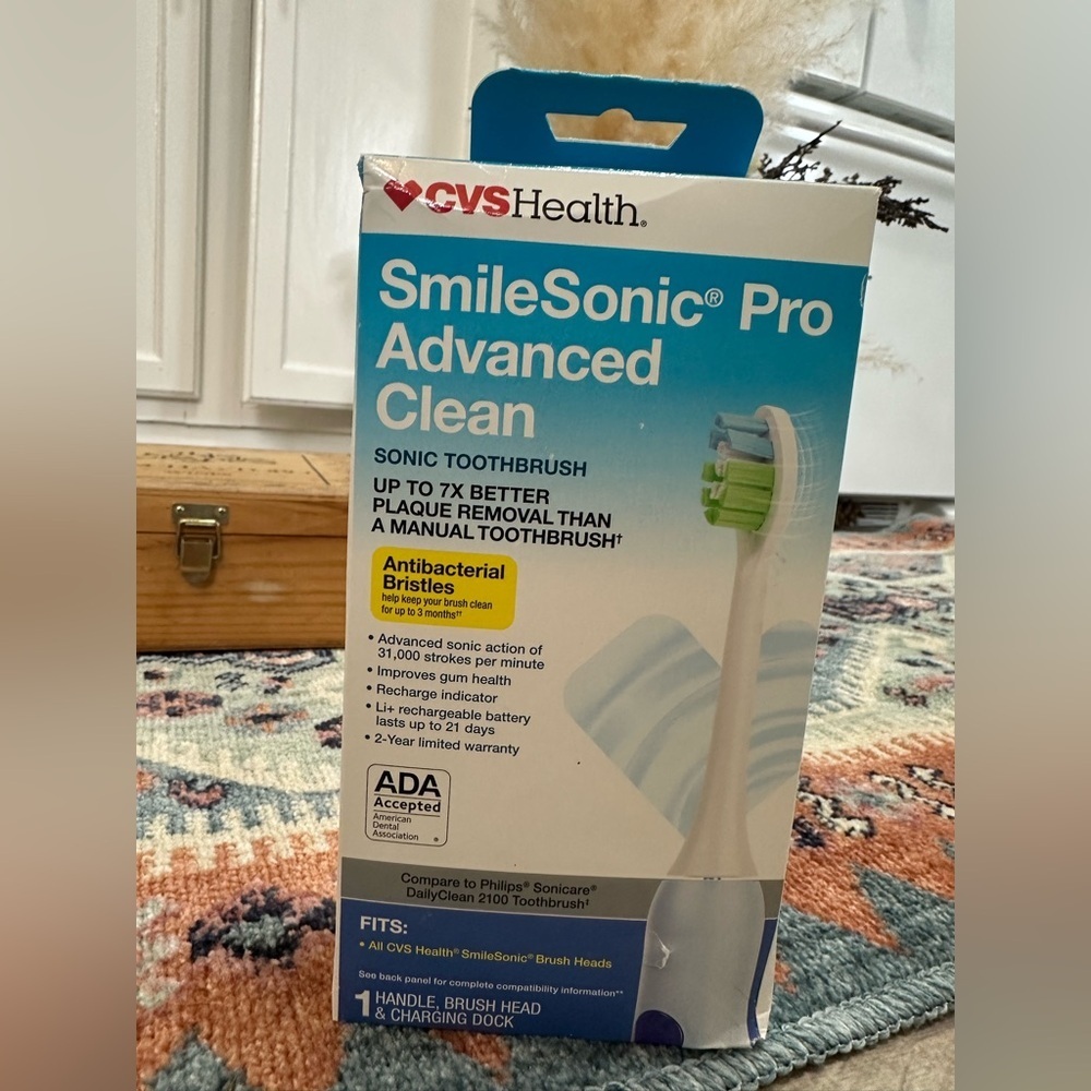 New CVS Health Smile Sonic Pro Advanced Electric Toothbrush Clean Sonic - Picture 4 of 14